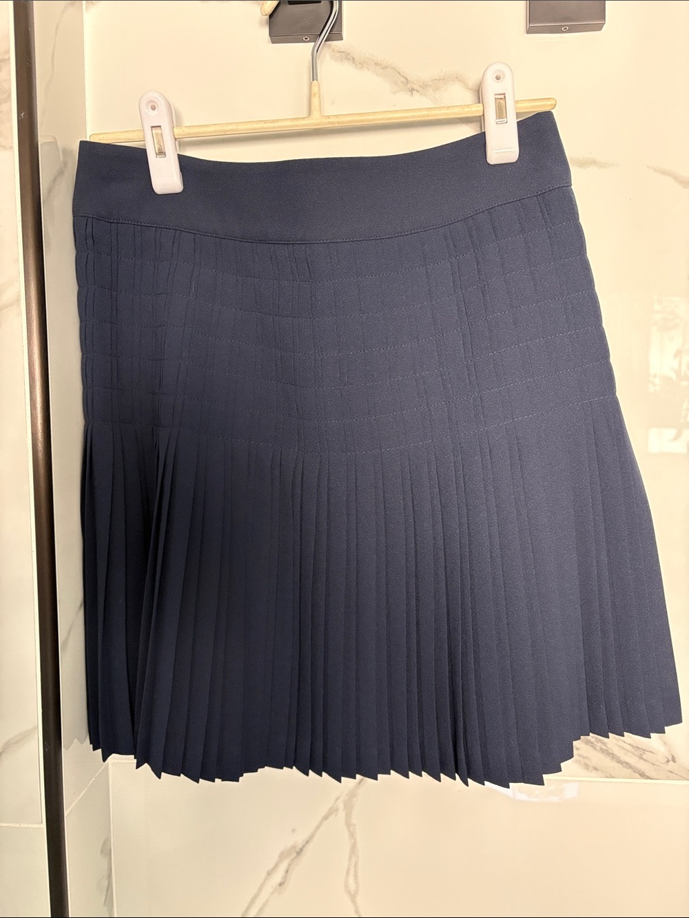 J. Crew Navy Pleated Mini Skirt